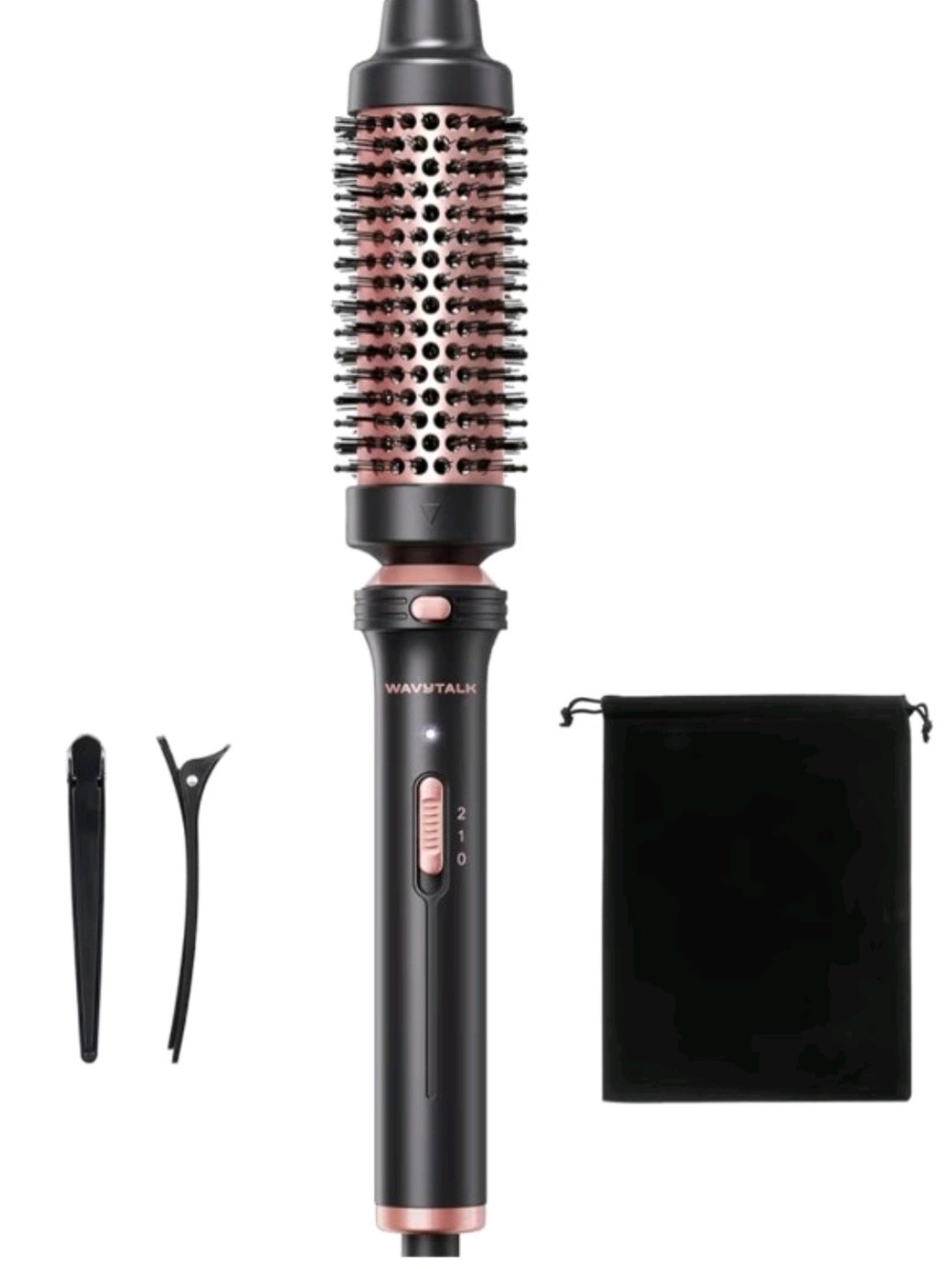 Wavytalk Ceramic Hot Air Round Brush - Black & Rose Gold